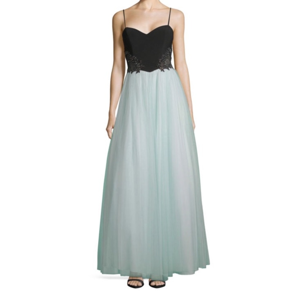 Beautiful Black and Mint Prom Dress!